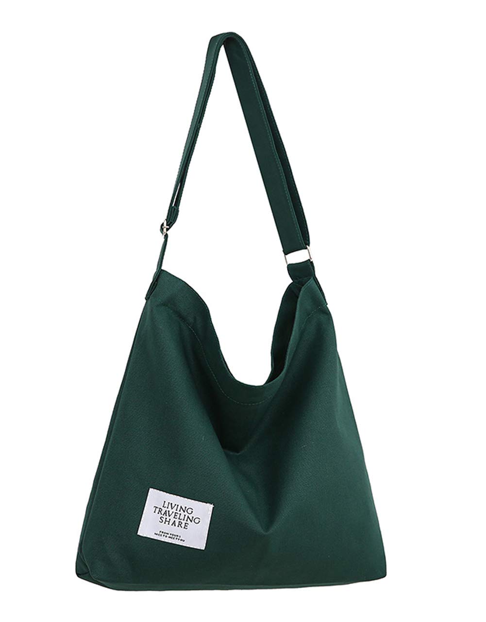 Women's Retro Large Size Canvas Shoulder Bag Hobo Crossbody Handbag Casual Tote