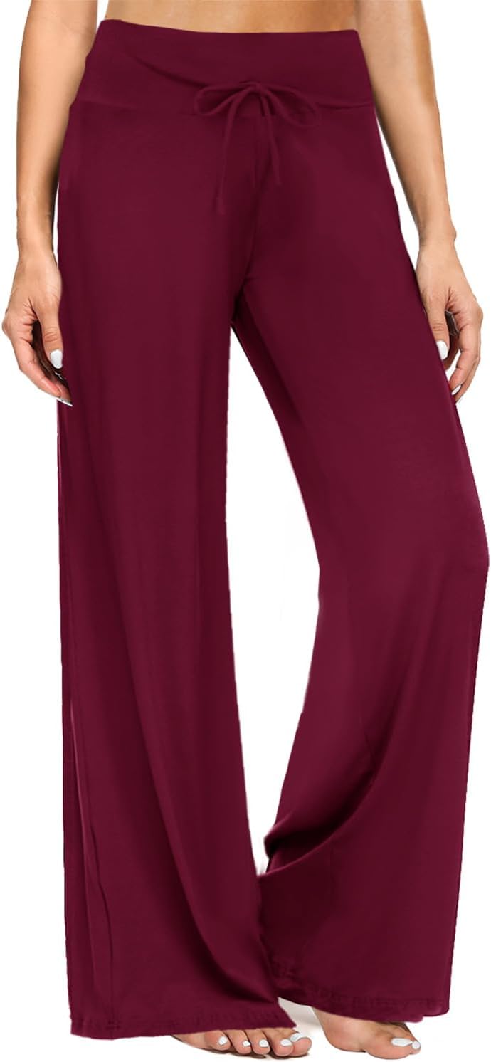 Gaucho  Wide Leg Pants - Palazzo Yoga Pants Lounge Comfy Casual Drawstring