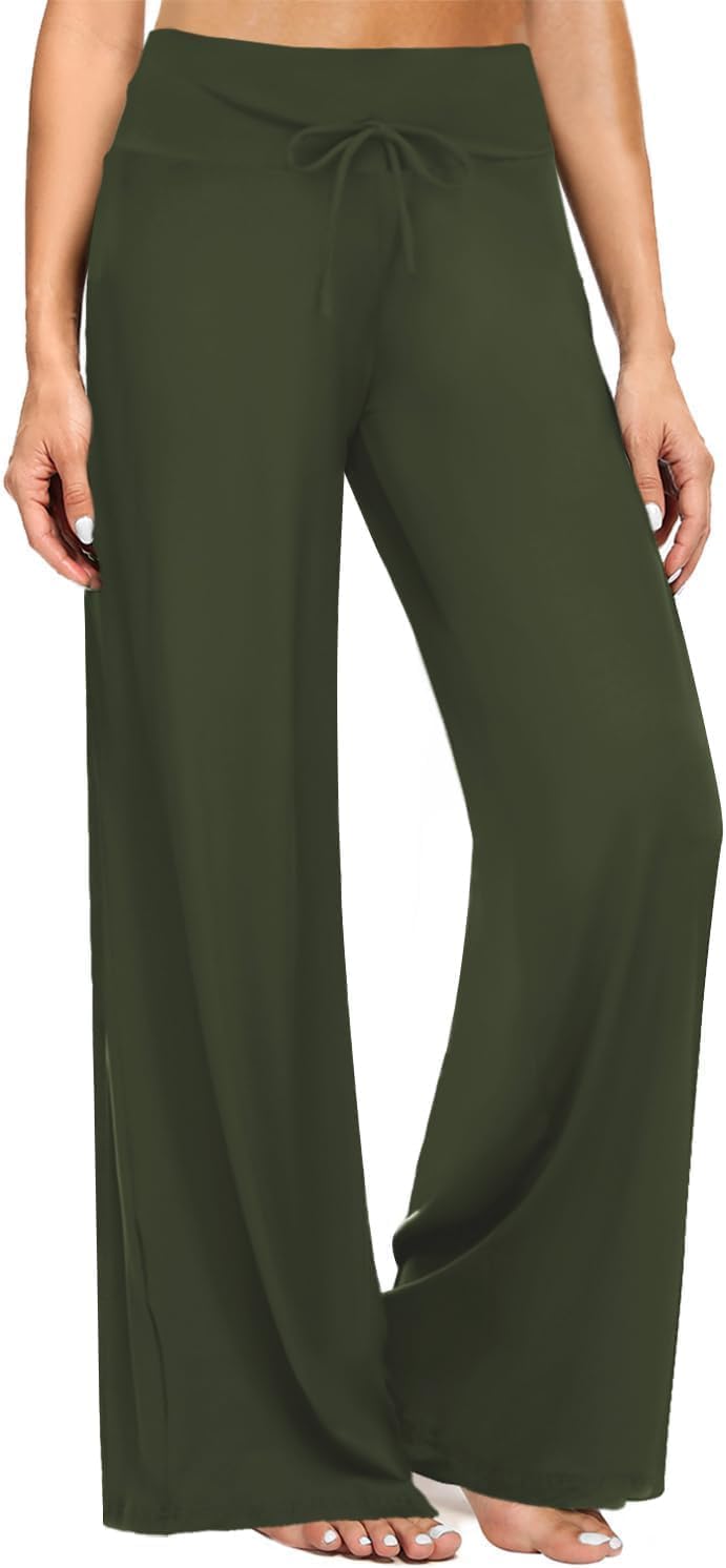 Gaucho  Wide Leg Pants - Palazzo Yoga Pants Lounge Comfy Casual Drawstring