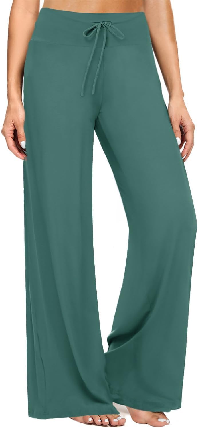 Gaucho  Wide Leg Pants - Palazzo Yoga Pants Lounge Comfy Casual Drawstring
