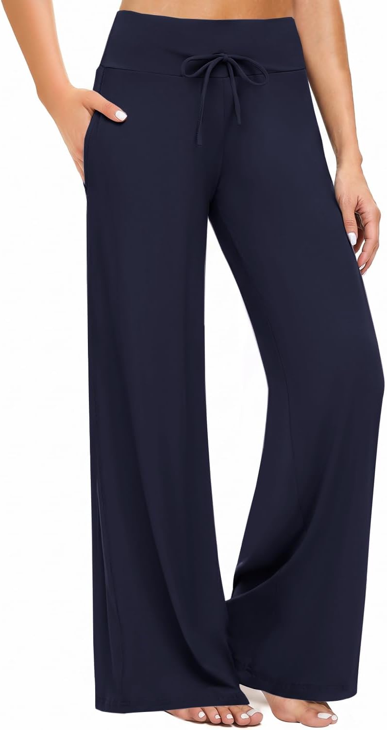 Gaucho  Wide Leg Pants - Palazzo Yoga Pants Lounge Comfy Casual Drawstring