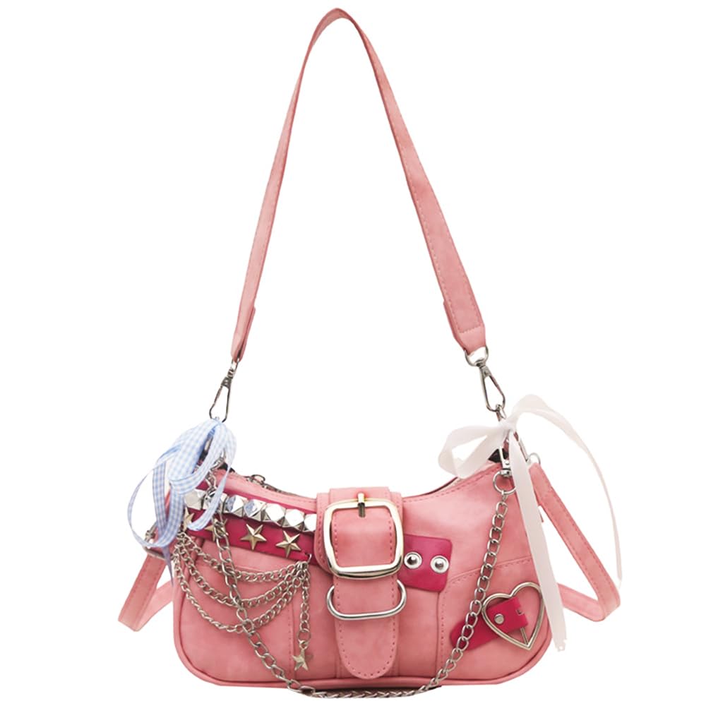 Y2K Shoulder Bag Leather Hobo Bags for Women, Small Cute Clutch Purses Millard Bag