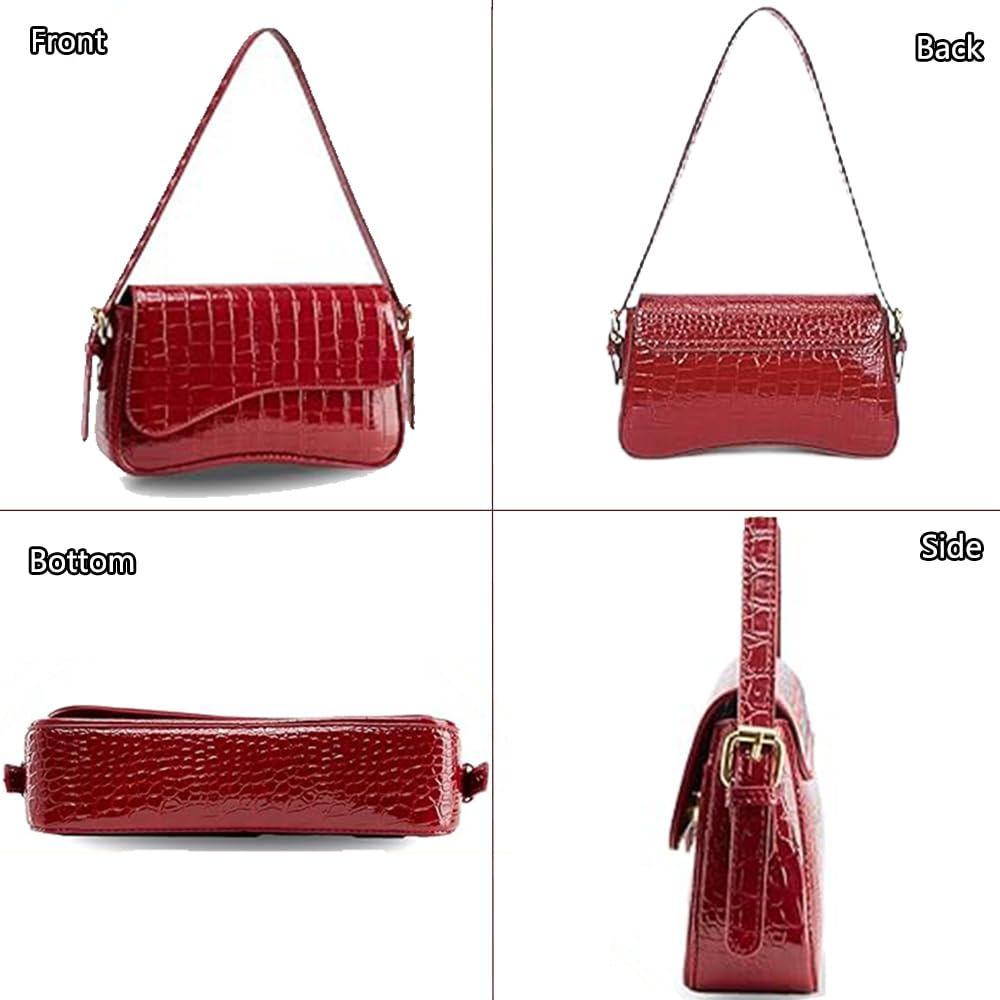 Y2K Shoulder Bag Leather Hobo Bags for Women, Small Cute Clutch Purses Millard Bag