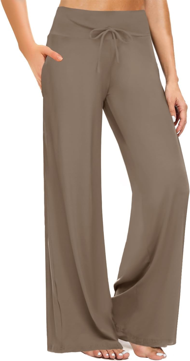 Gaucho  Wide Leg Pants - Palazzo Yoga Pants Lounge Comfy Casual Drawstring