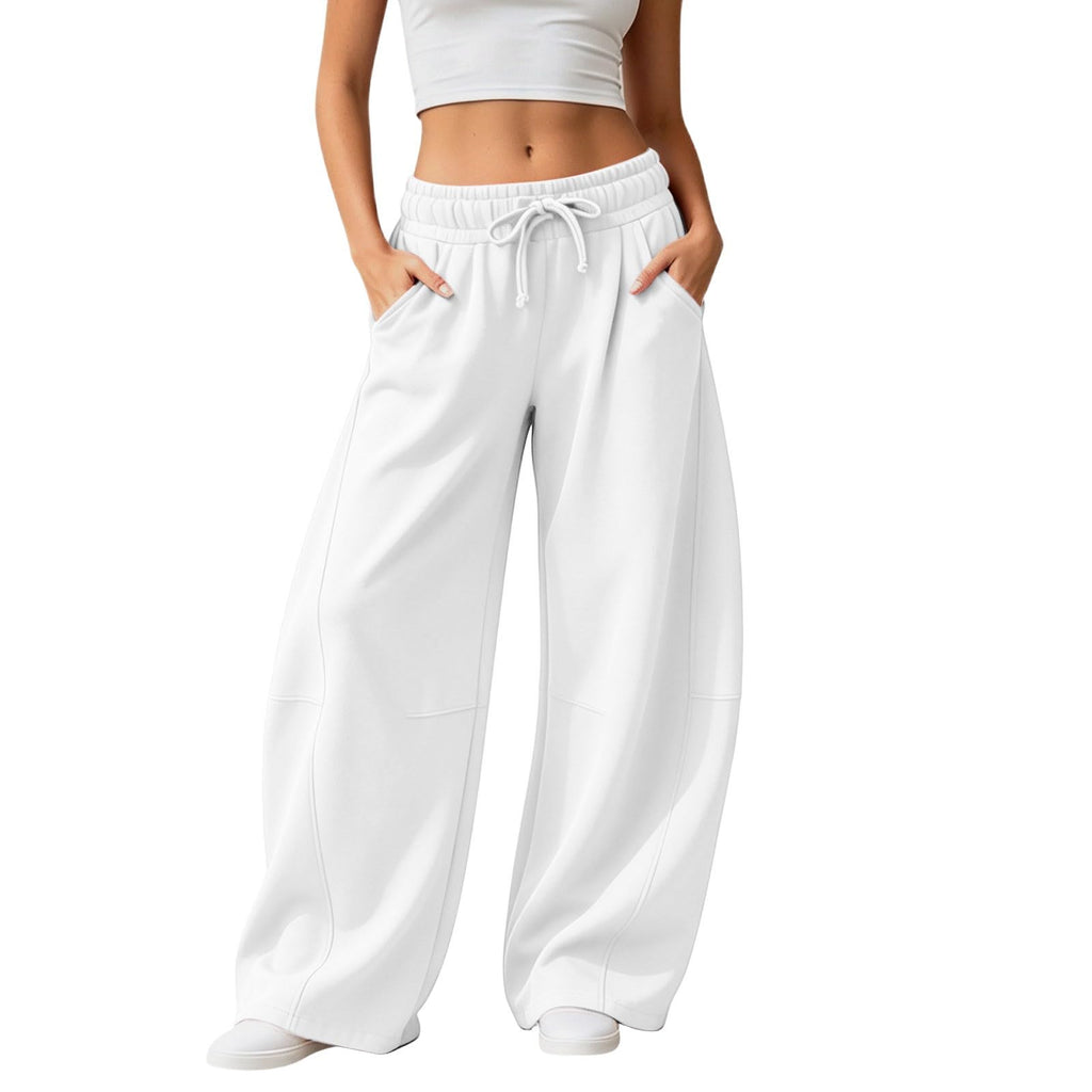 Barrel Sweatpants Women Wide Leg Baggy Lounge Casual Y2K Elastic Waisted Lounge Track Travel Pants with Pockets