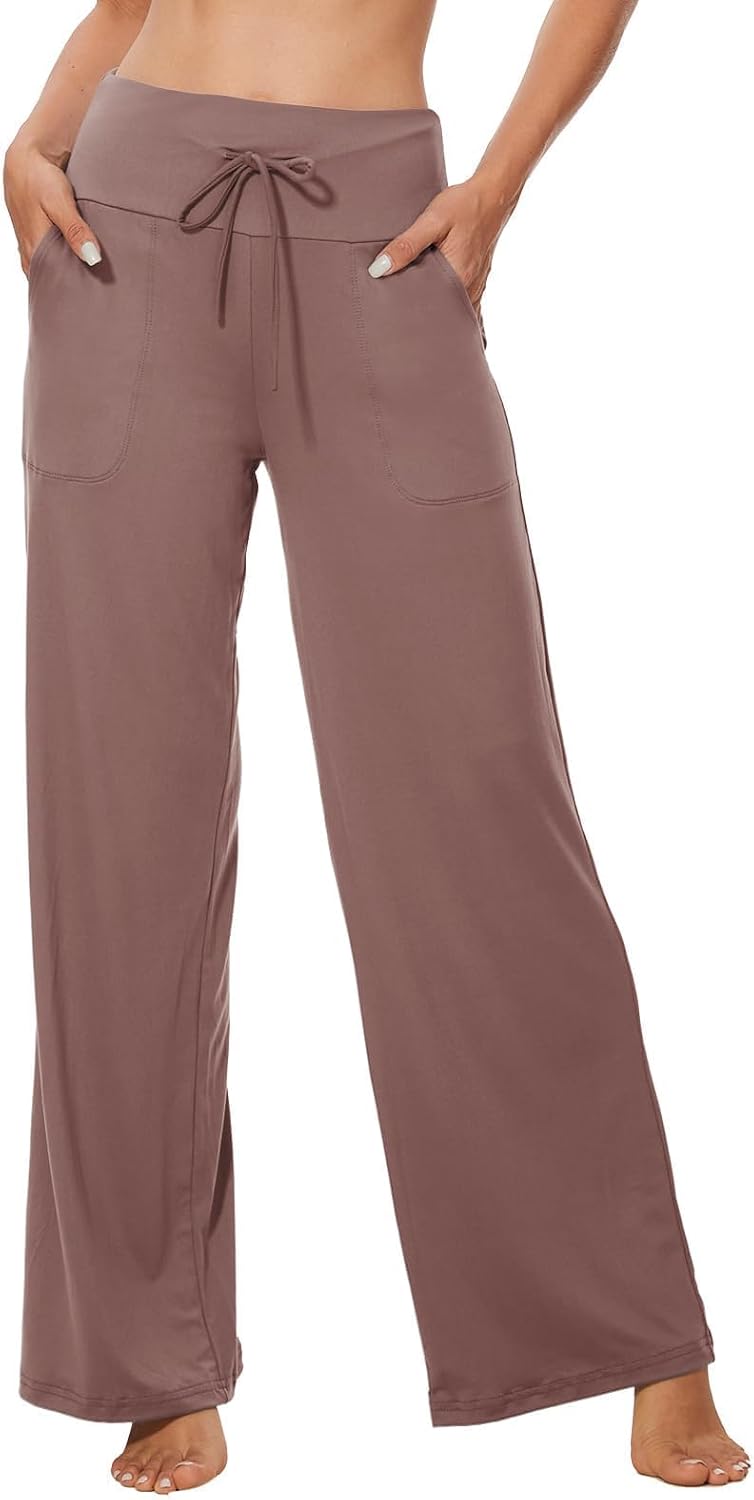 Gaucho  Wide Leg Pants - Palazzo Yoga Pants Lounge Comfy Casual Drawstring
