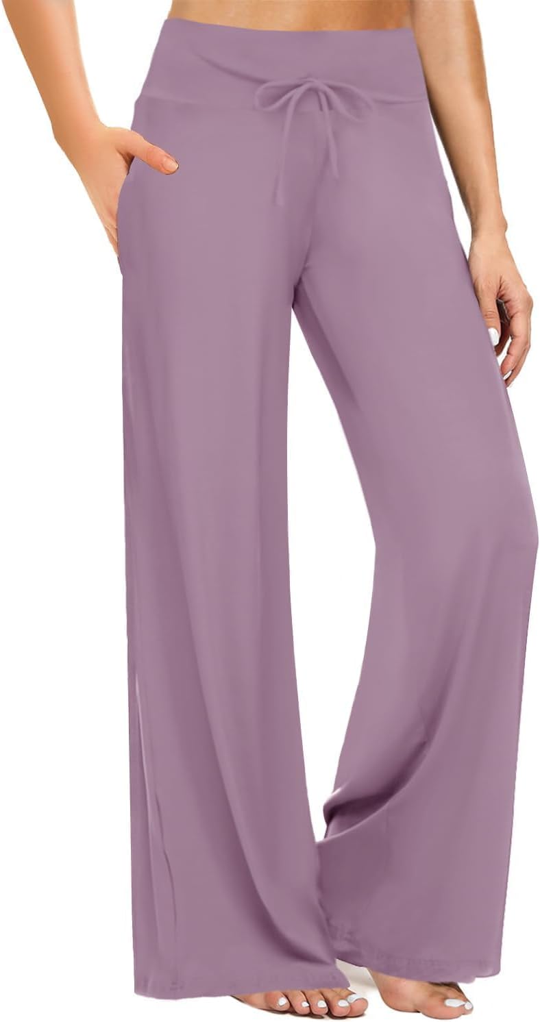 Gaucho  Wide Leg Pants - Palazzo Yoga Pants Lounge Comfy Casual Drawstring