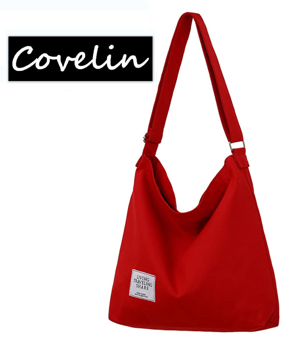 Women's Retro Large Size Canvas Shoulder Bag Hobo Crossbody Handbag Casual Tote