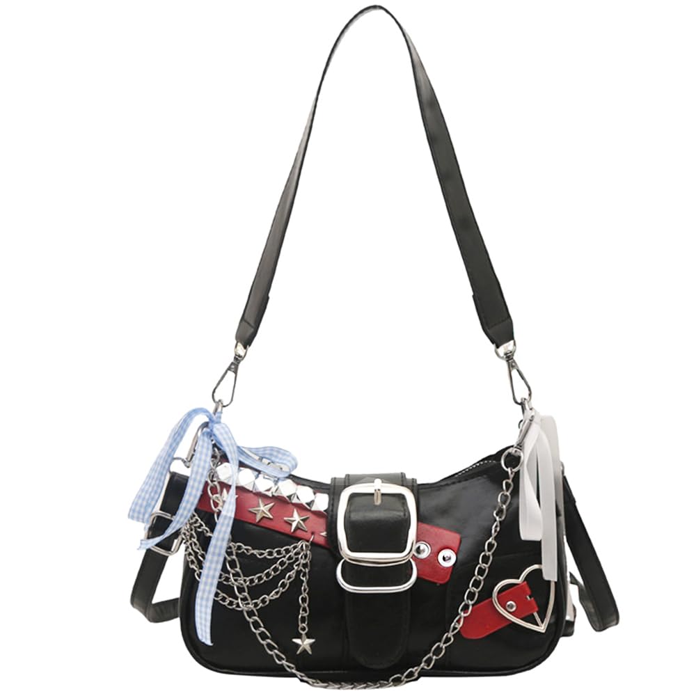 Y2K Shoulder Bag Leather Hobo Bags for Women, Small Cute Clutch Purses Millard Bag