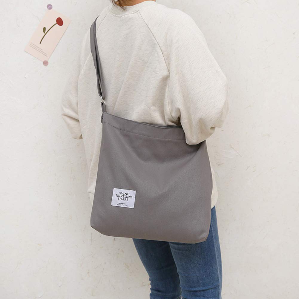 Women's Retro Large Size Canvas Shoulder Bag Hobo Crossbody Handbag Casual Tote