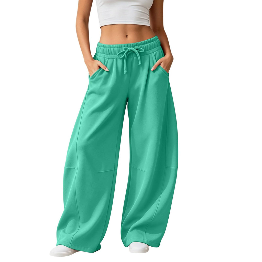 Barrel Sweatpants Women Wide Leg Baggy Lounge Casual Y2K Elastic Waisted Lounge Track Travel Pants with Pockets