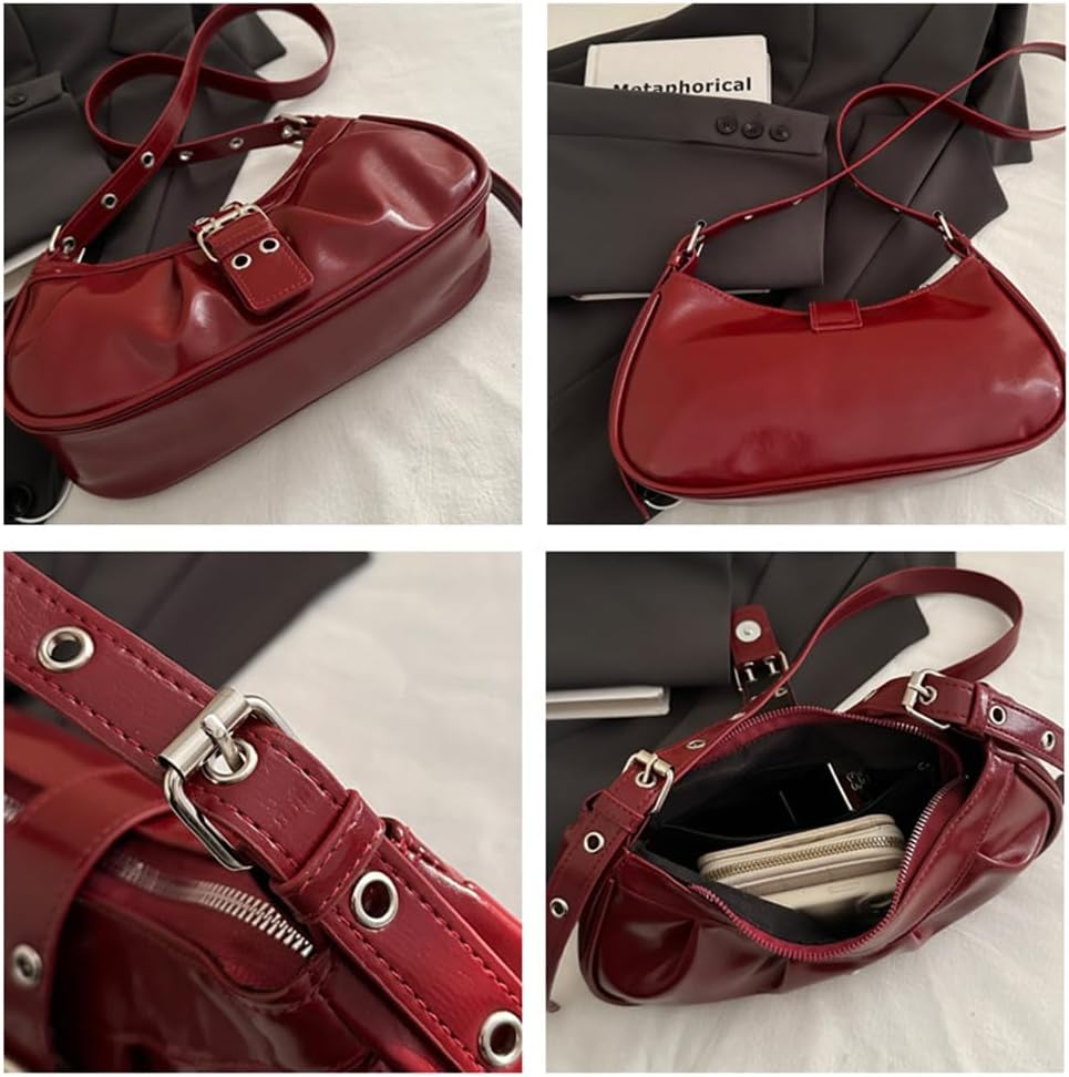 Y2K Shoulder Bag Leather Hobo Bags for Women, Small Cute Clutch Purses Millard Bag
