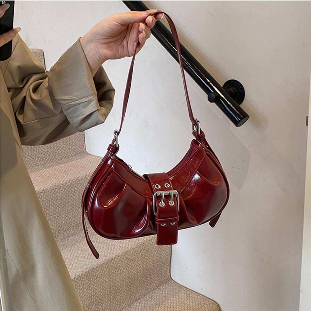 Y2K Shoulder Bag Leather Hobo Bags for Women, Small Cute Clutch Purses Millard Bag