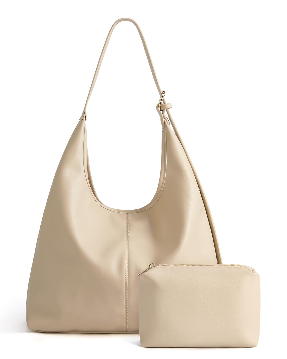 Fall Hobo Bags Purses with Makeupbag for Women, Soft Shoulder Bag Vegan Leather Tote Crossbody With makeup bag Purse Ladies Slouchy Handbag with Pouch
