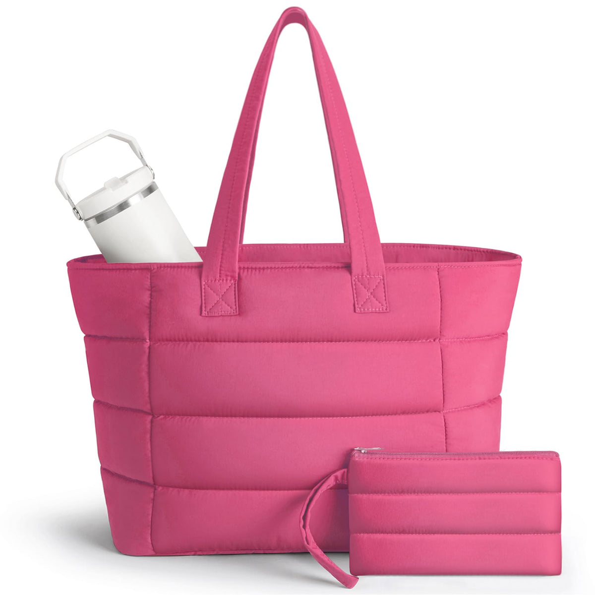 College Puffer Tote Healthcare Nursing School Bag for Women - Nurse Healthcare Student Laptop  HandBag with Bottle Pocket