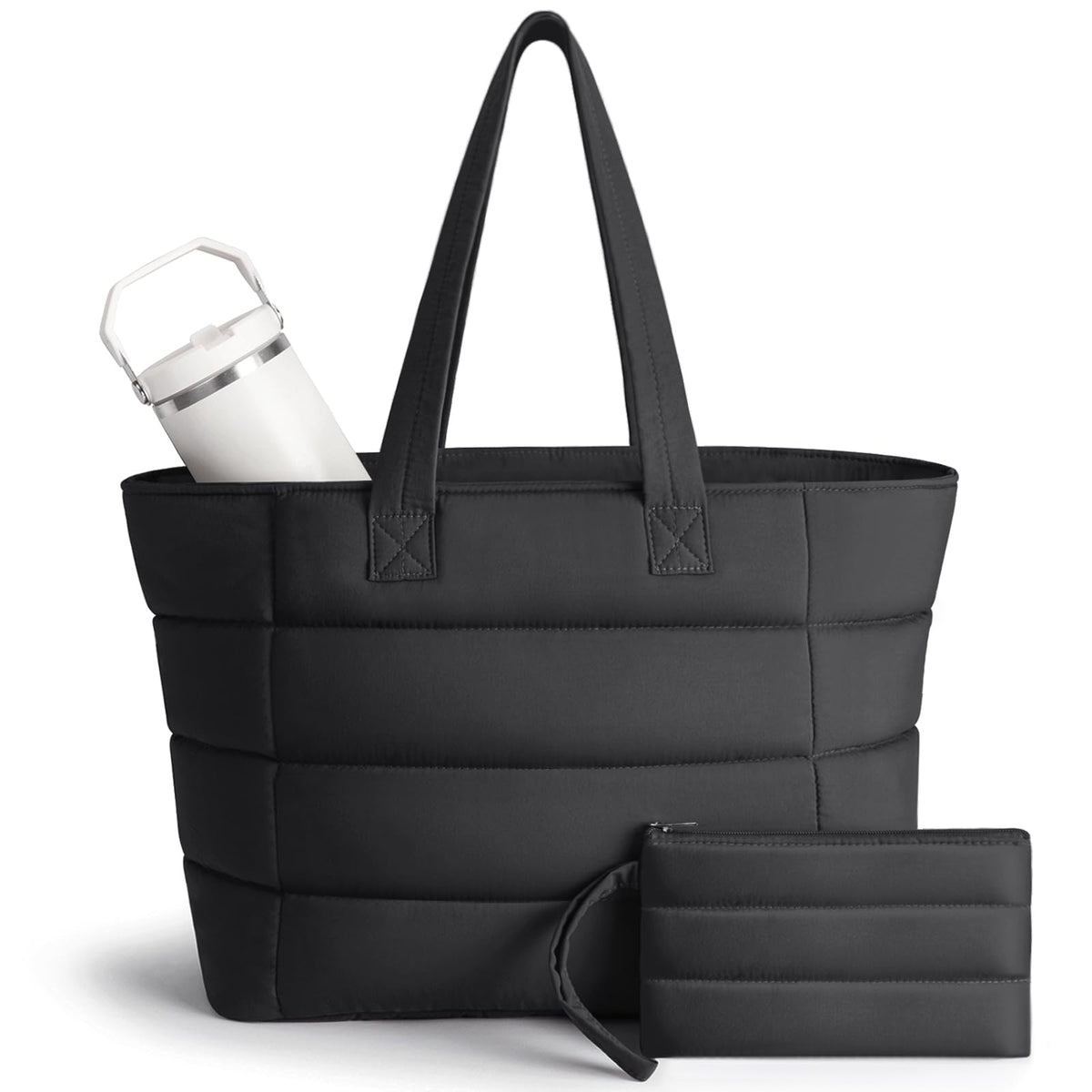 College Puffer Tote Healthcare Nursing School Bag for Women - Nurse Healthcare Student Laptop  HandBag with Bottle Pocket
