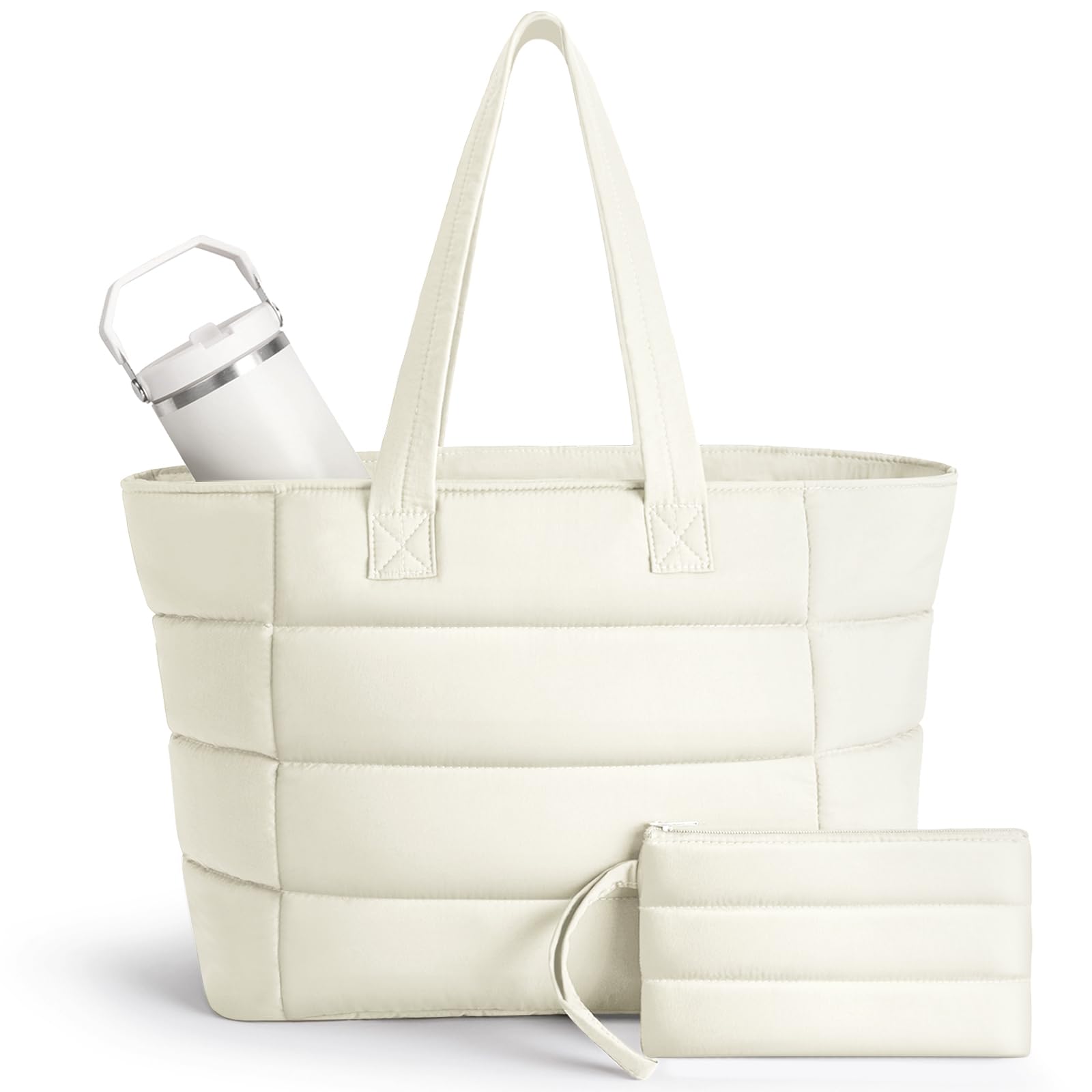College Puffer Tote Healthcare Nursing School Bag for Women - Nurse Healthcare Student Laptop  HandBag with Bottle Pocket
