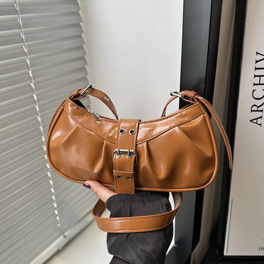 Y2K Shoulder Bag Leather Hobo Bags for Women, Small Cute Clutch Purses Millard Bag