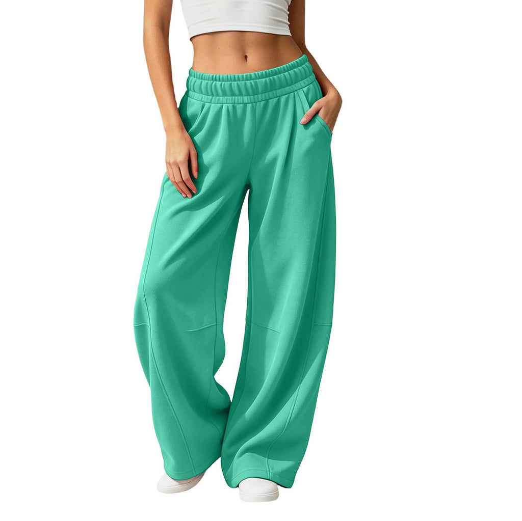 Barrel Sweatpants Women Wide Leg Baggy Lounge Casual Y2K Elastic Waisted Lounge Track Travel Pants with Pockets