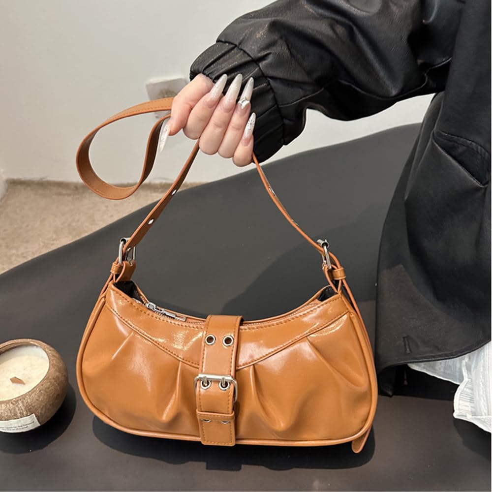 Y2K Shoulder Bag Leather Hobo Bags for Women, Small Cute Clutch Purses Millard Bag