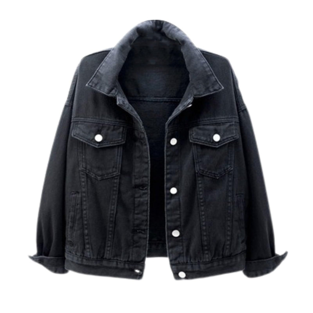 Plus Womens Denim Jackets Long Sleeve Button Jean Coats Fall Jacket With Pockets