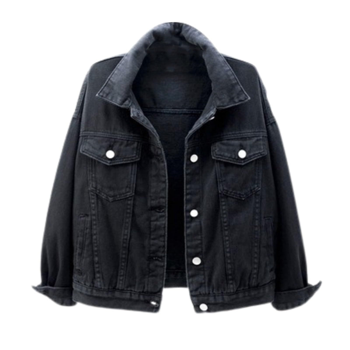Plus Womens Denim Jackets Long Sleeve Button Jean Coats Fall Jacket With Pockets