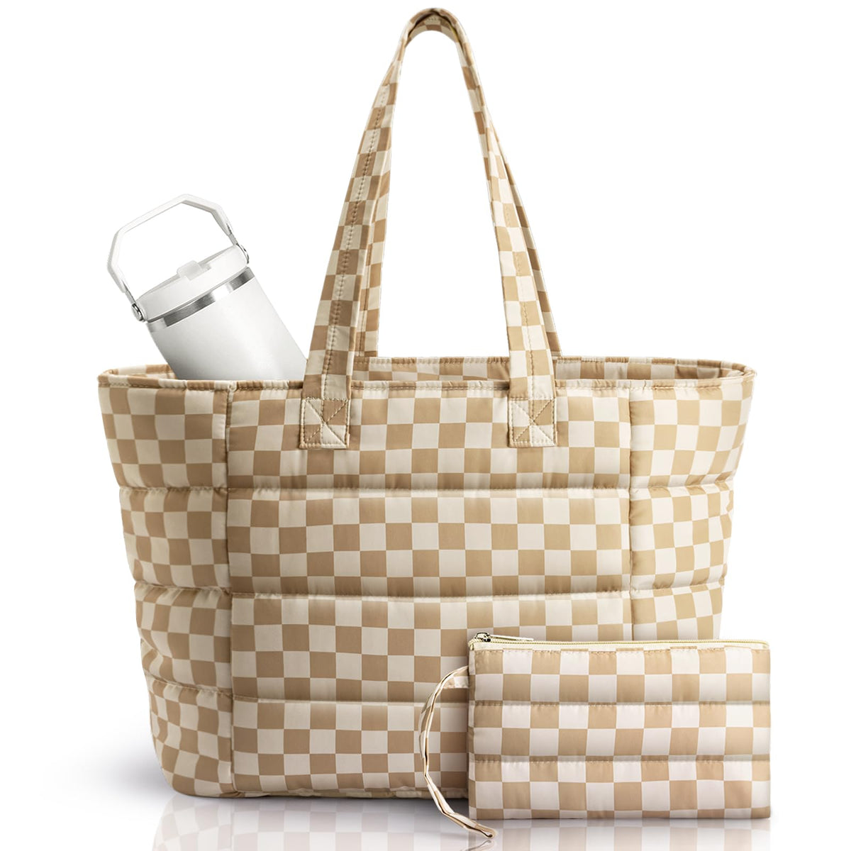 College Puffer Tote Healthcare Nursing School Bag for Women - Nurse Healthcare Student Laptop  HandBag with Bottle Pocket