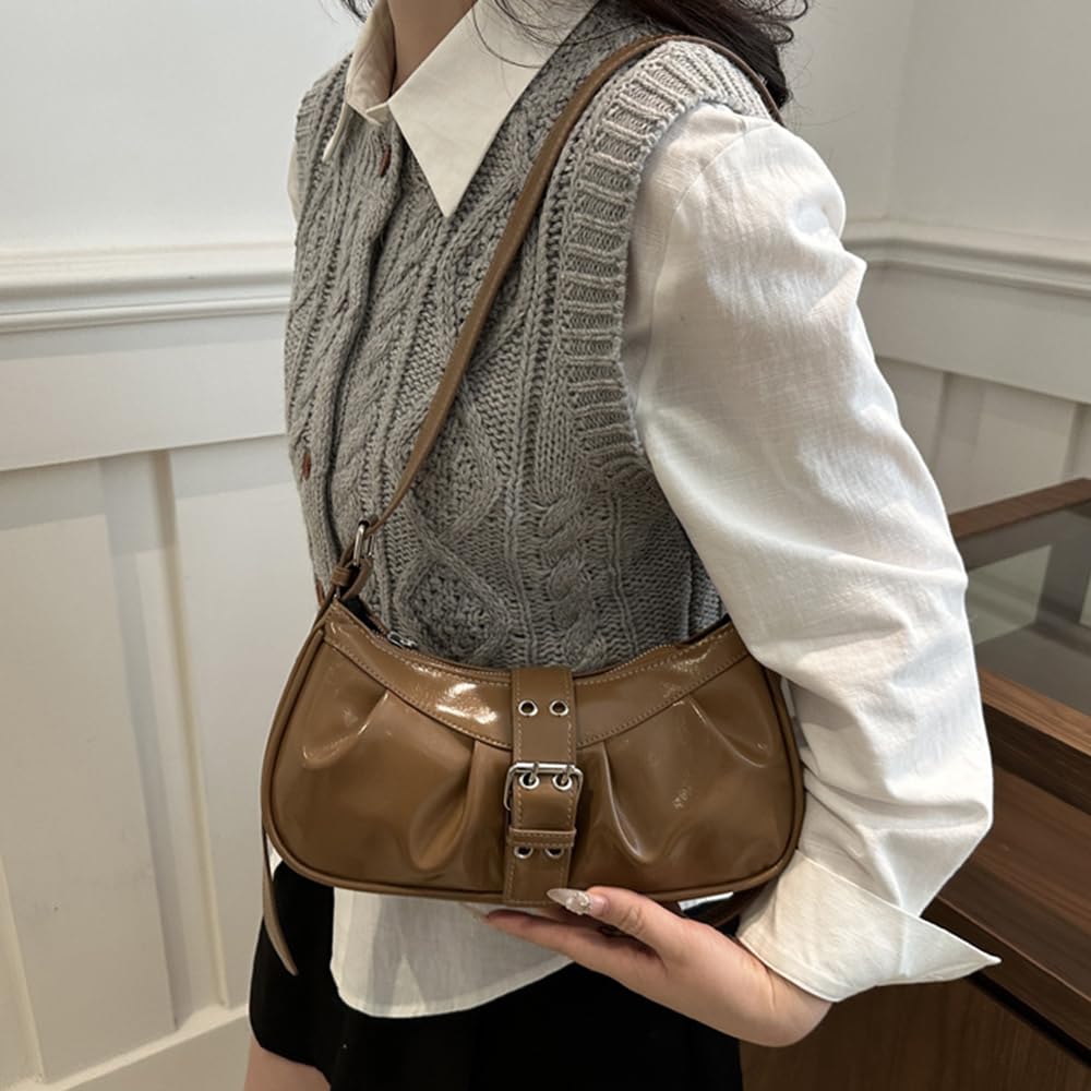 Y2K Shoulder Bag Leather Hobo Bags for Women, Small Cute Clutch Purses Millard Bag