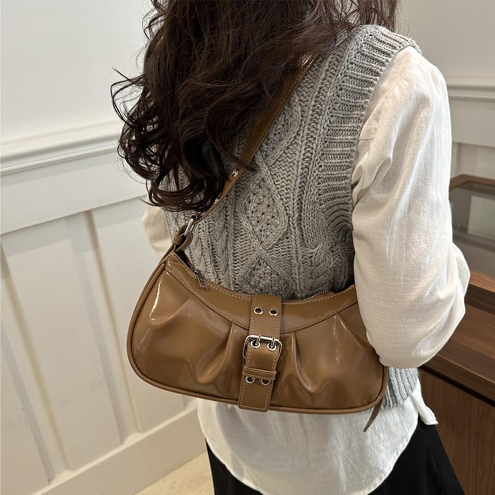 Y2K Shoulder Bag Leather Hobo Bags for Women, Small Cute Clutch Purses Millard Bag