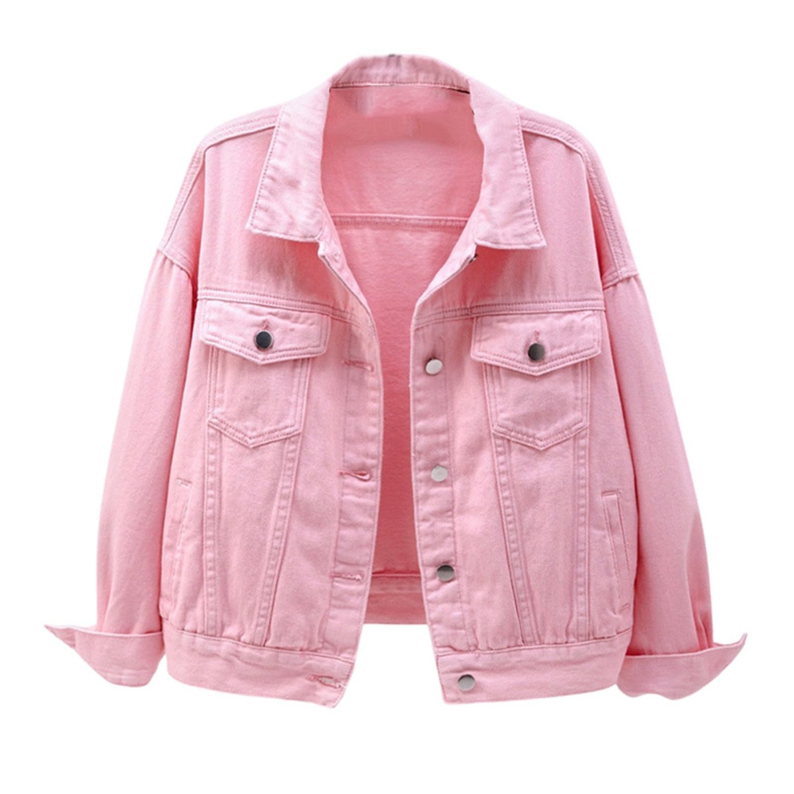 Plus Womens Denim Jackets Long Sleeve Button Jean Coats Fall Jacket With Pockets