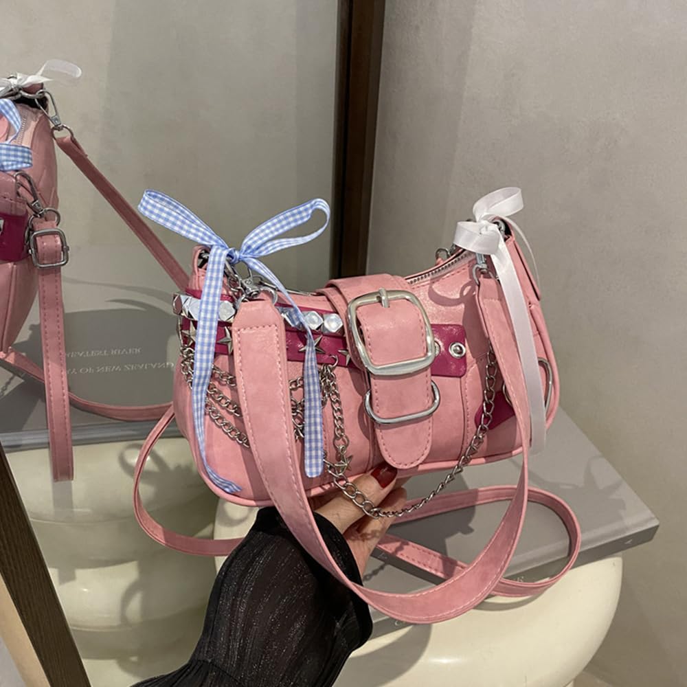 Y2K Shoulder Bag Leather Hobo Bags for Women, Small Cute Clutch Purses Millard Bag