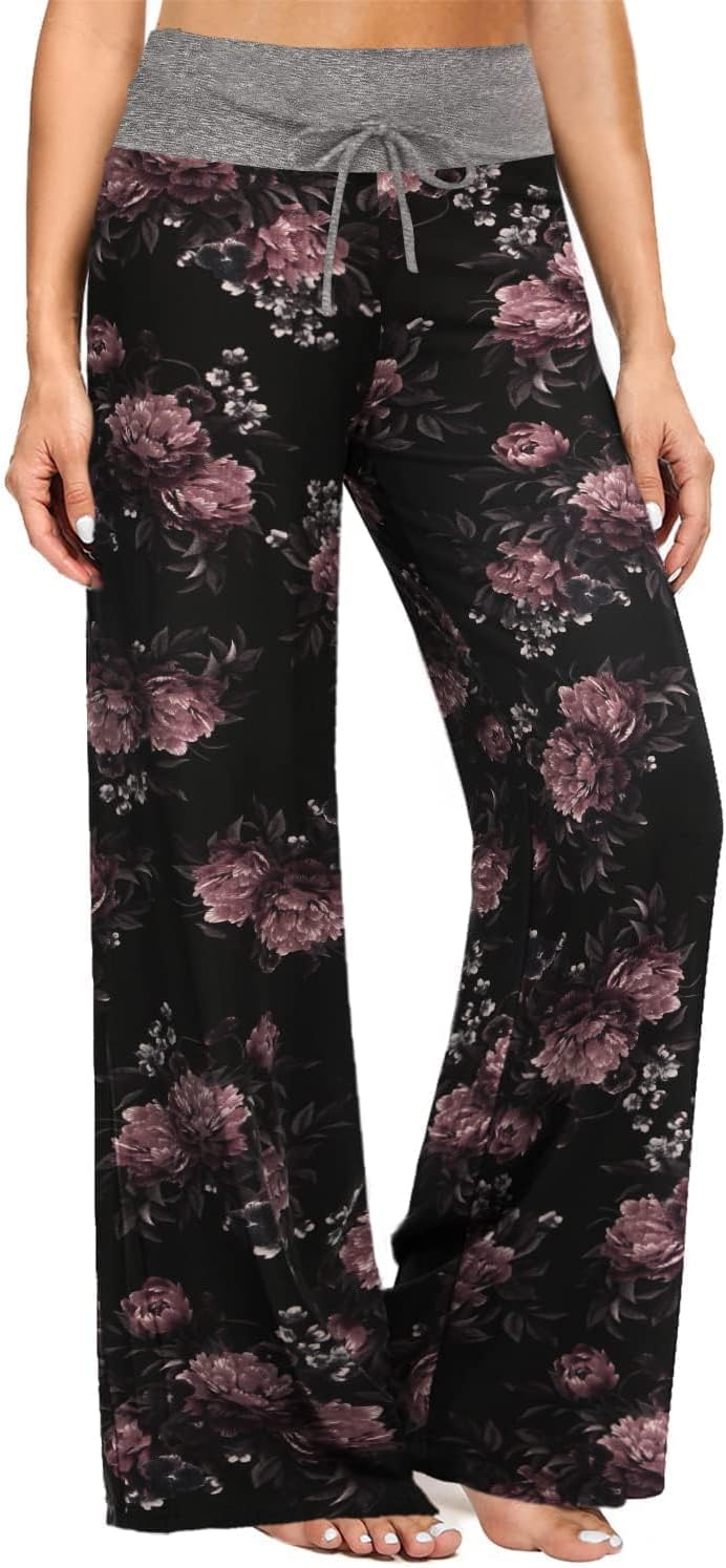 Gaucho  Wide Leg Pants - Palazzo Yoga Pants Lounge Comfy Casual Drawstring