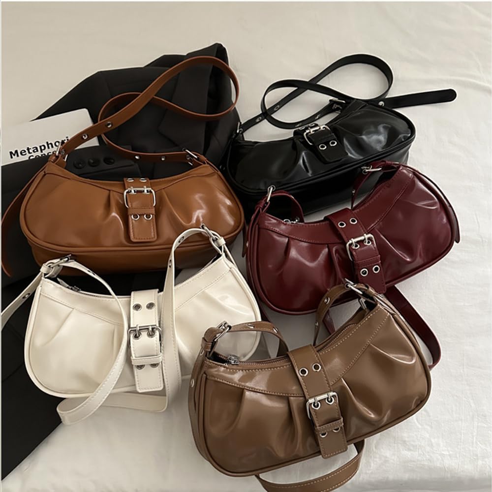 Y2K Shoulder Bag Leather Hobo Bags for Women, Small Cute Clutch Purses Millard Bag