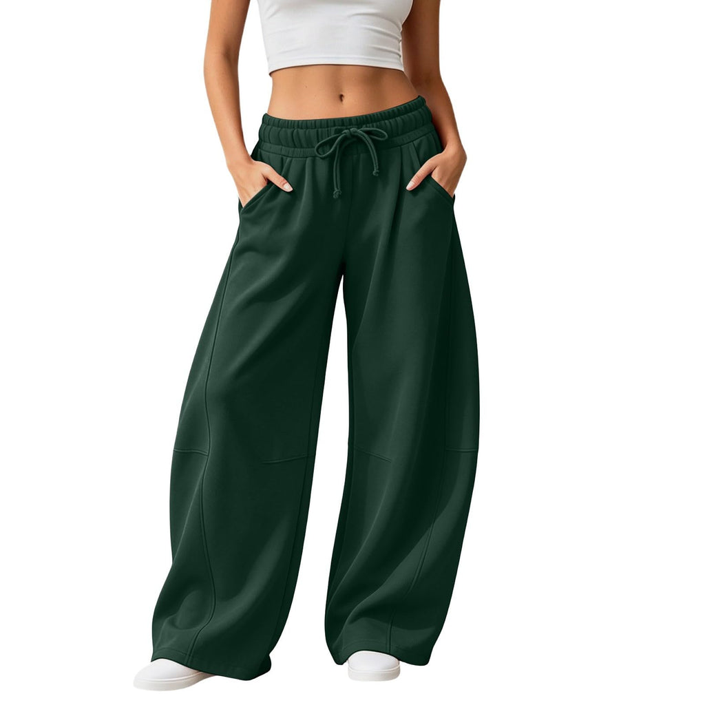 Barrel Sweatpants Women Wide Leg Baggy Lounge Casual Y2K Elastic Waisted Lounge Track Travel Pants with Pockets
