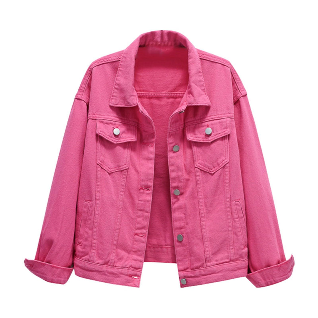 Plus Womens Denim Jackets Long Sleeve Button Jean Coats Fall Jacket With Pockets