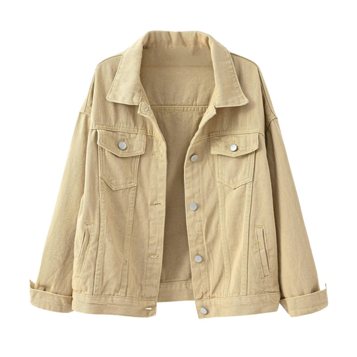 Plus Womens Denim Jackets Long Sleeve Button Jean Coats Fall Jacket With Pockets