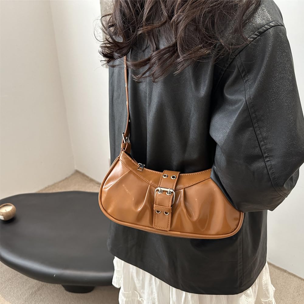 Y2K Shoulder Bag Leather Hobo Bags for Women, Small Cute Clutch Purses Millard Bag