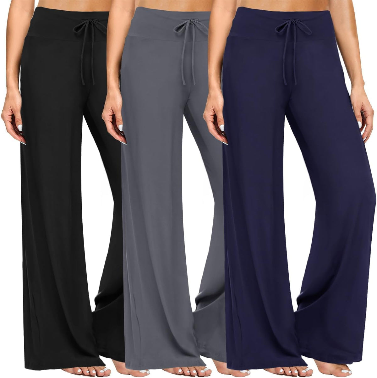 Gaucho  Wide Leg Pants - Palazzo Yoga Pants Lounge Comfy Casual Drawstring