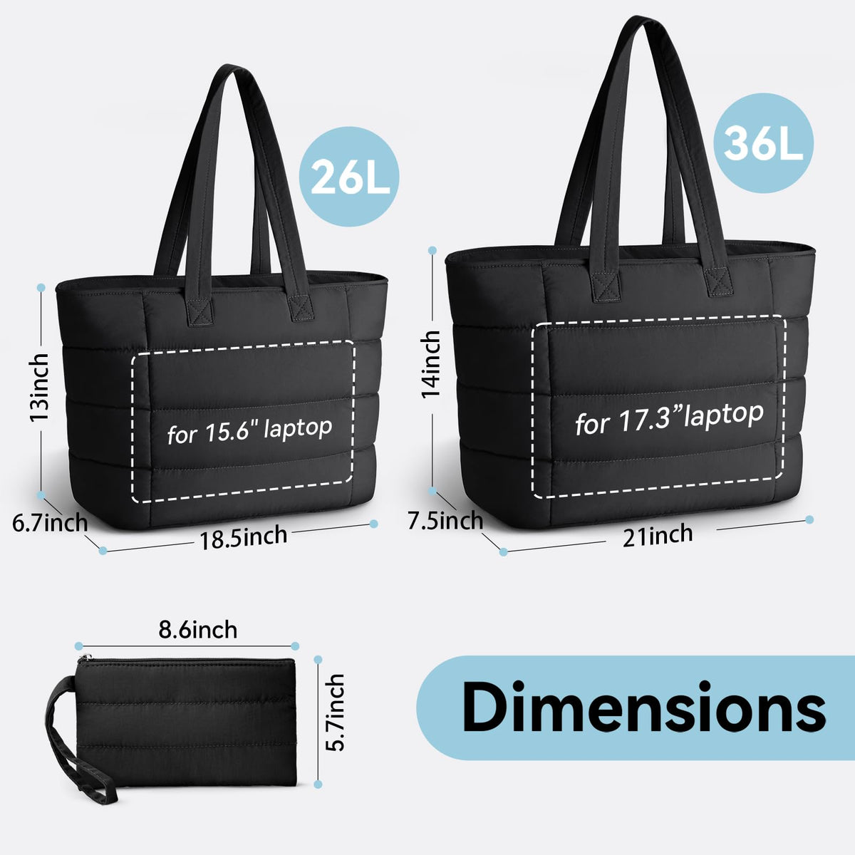 College Puffer Tote Healthcare Nursing School Bag for Women - Nurse Healthcare Student Laptop  HandBag with Bottle Pocket