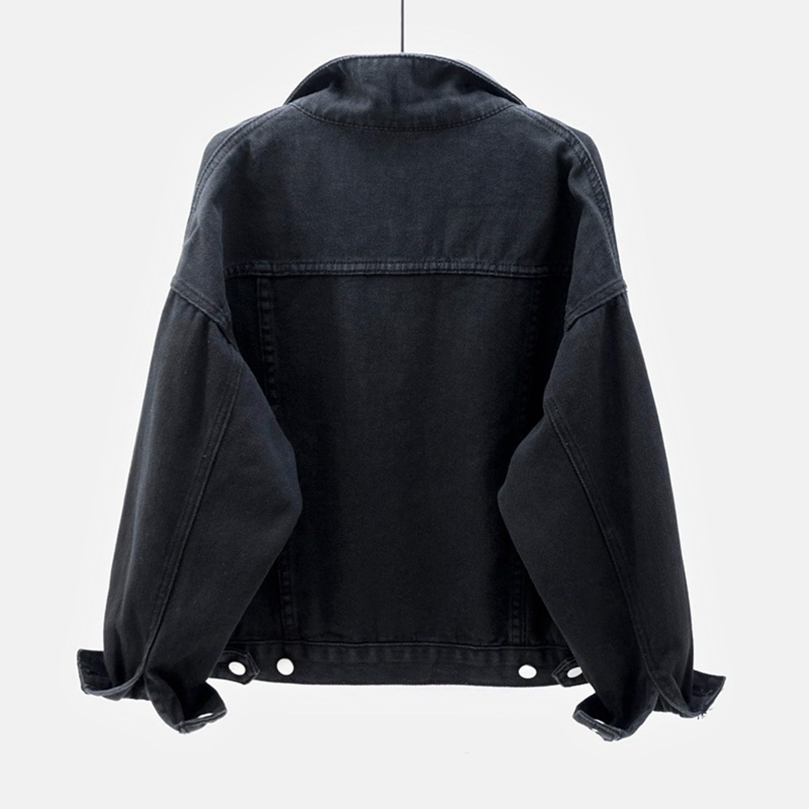 Plus Womens Denim Jackets Long Sleeve Button Jean Coats Fall Jacket With Pockets
