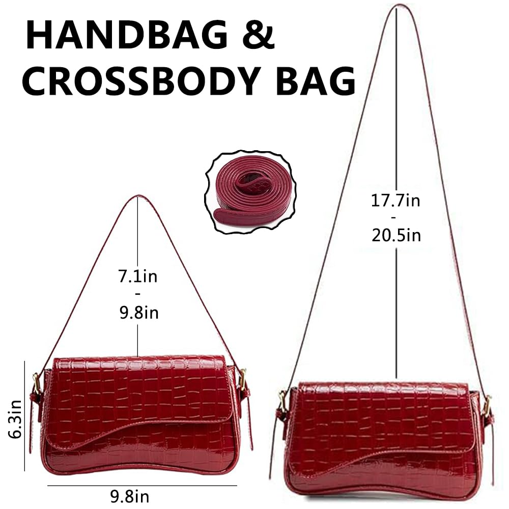 Y2K Shoulder Bag Leather Hobo Bags for Women, Small Cute Clutch Purses Millard Bag