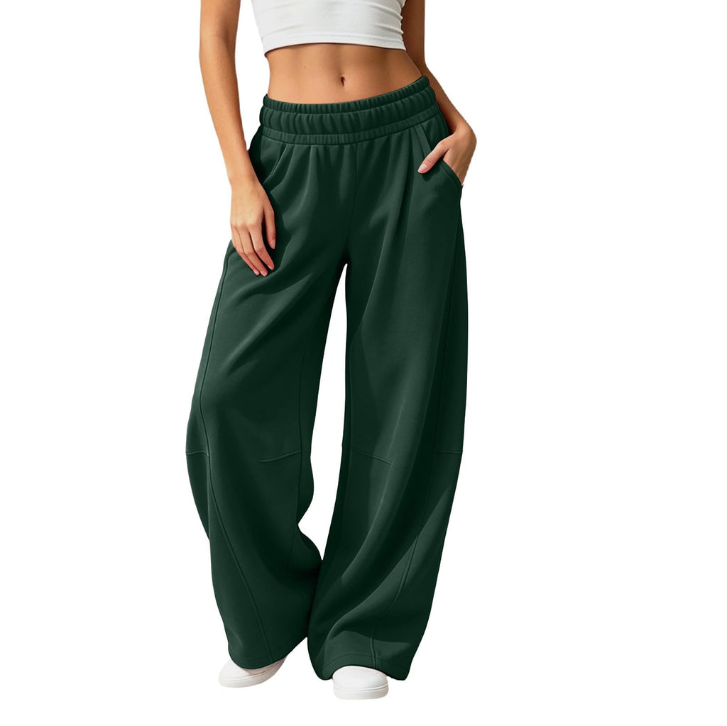 Barrel Sweatpants Women Wide Leg Baggy Lounge Casual Y2K Elastic Waisted Lounge Track Travel Pants with Pockets