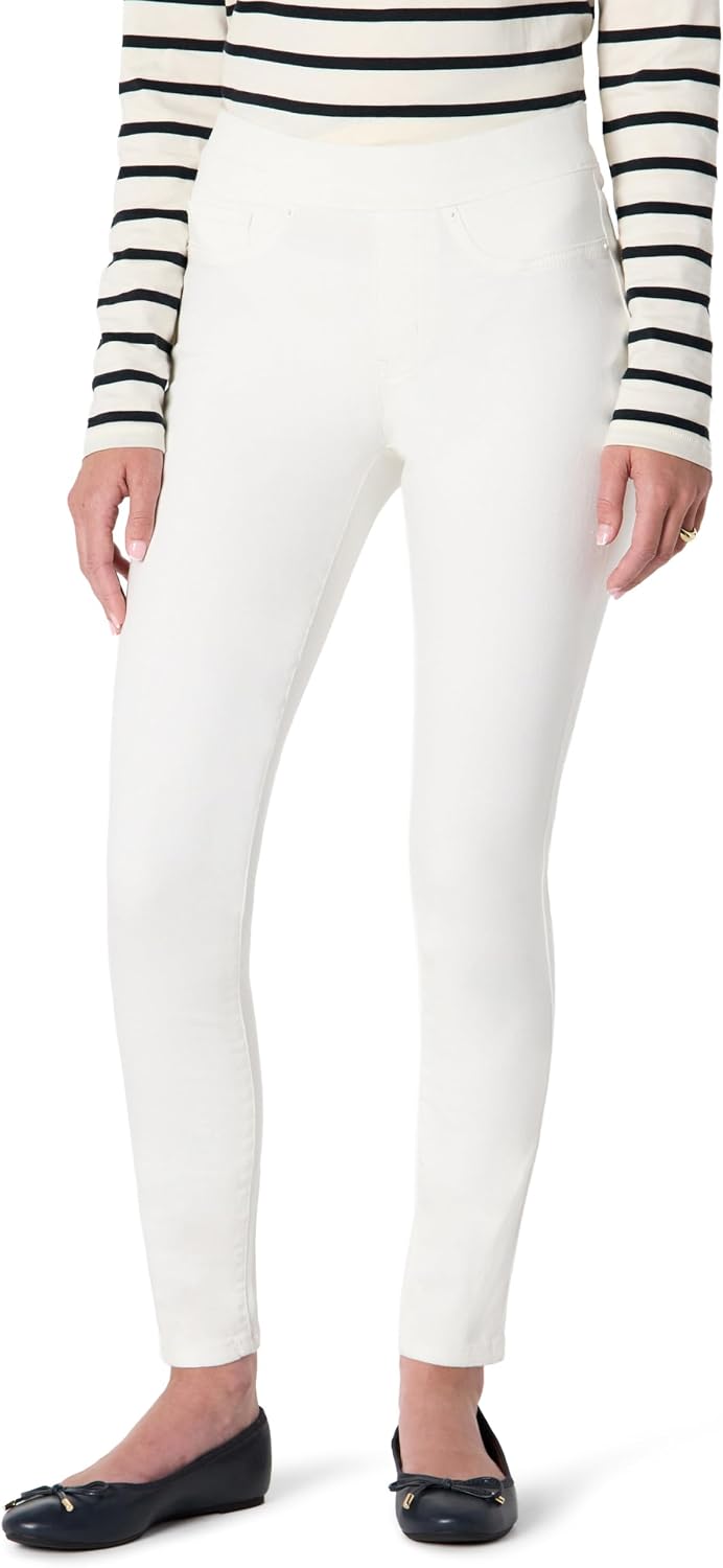 Essentials Women's Stretch Denim Mid-Rise Pull-On Skinny Jegging