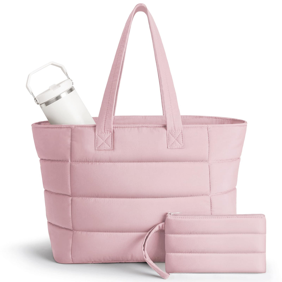College Puffer Tote Healthcare Nursing School Bag for Women - Nurse Healthcare Student Laptop  HandBag with Bottle Pocket