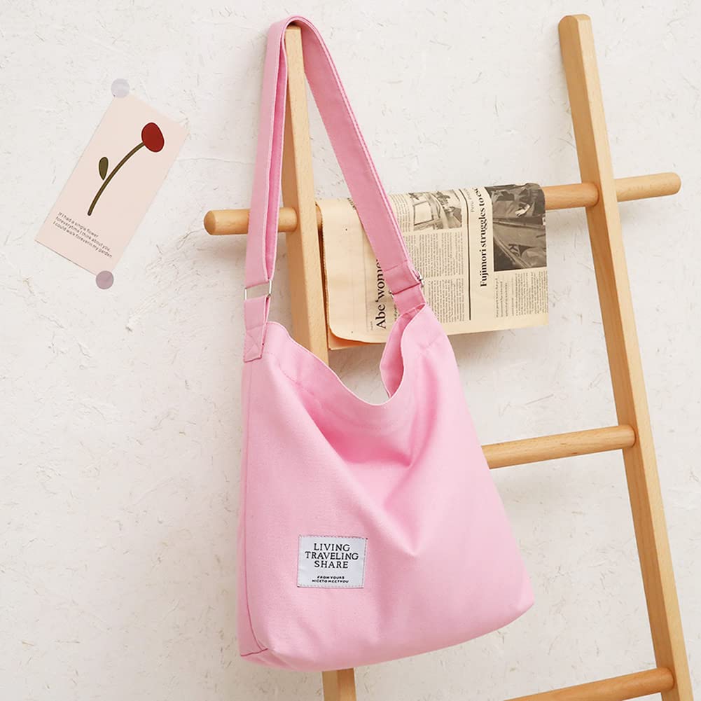 Women's Retro Large Size Canvas Shoulder Bag Hobo Crossbody Handbag Casual Tote
