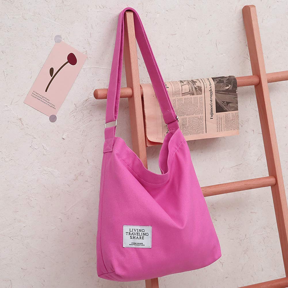 Women's Retro Large Size Canvas Shoulder Bag Hobo Crossbody Handbag Casual Tote