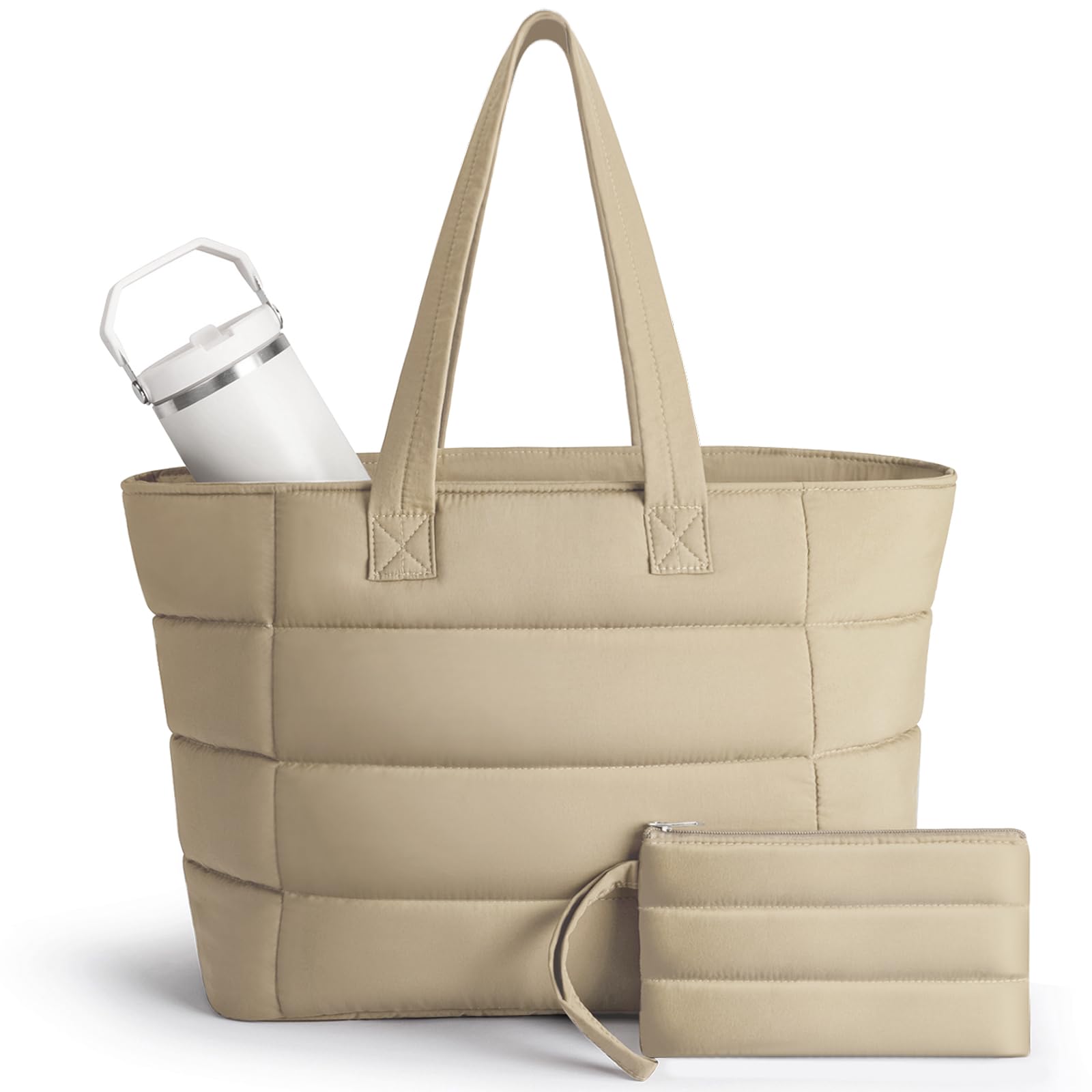 College Puffer Tote Healthcare Nursing School Bag for Women - Nurse Healthcare Student Laptop  HandBag with Bottle Pocket