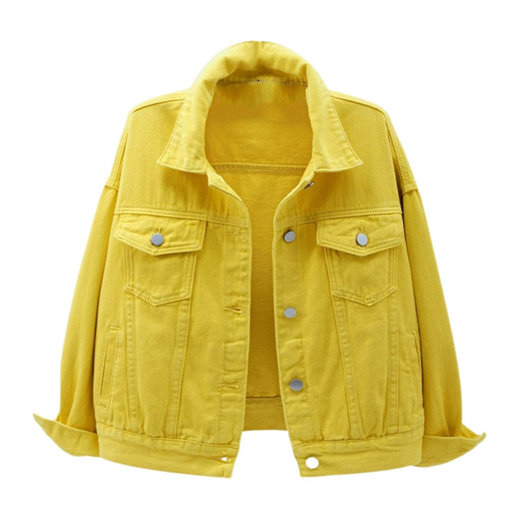 Plus Womens Denim Jackets Long Sleeve Button Jean Coats Fall Jacket With Pockets