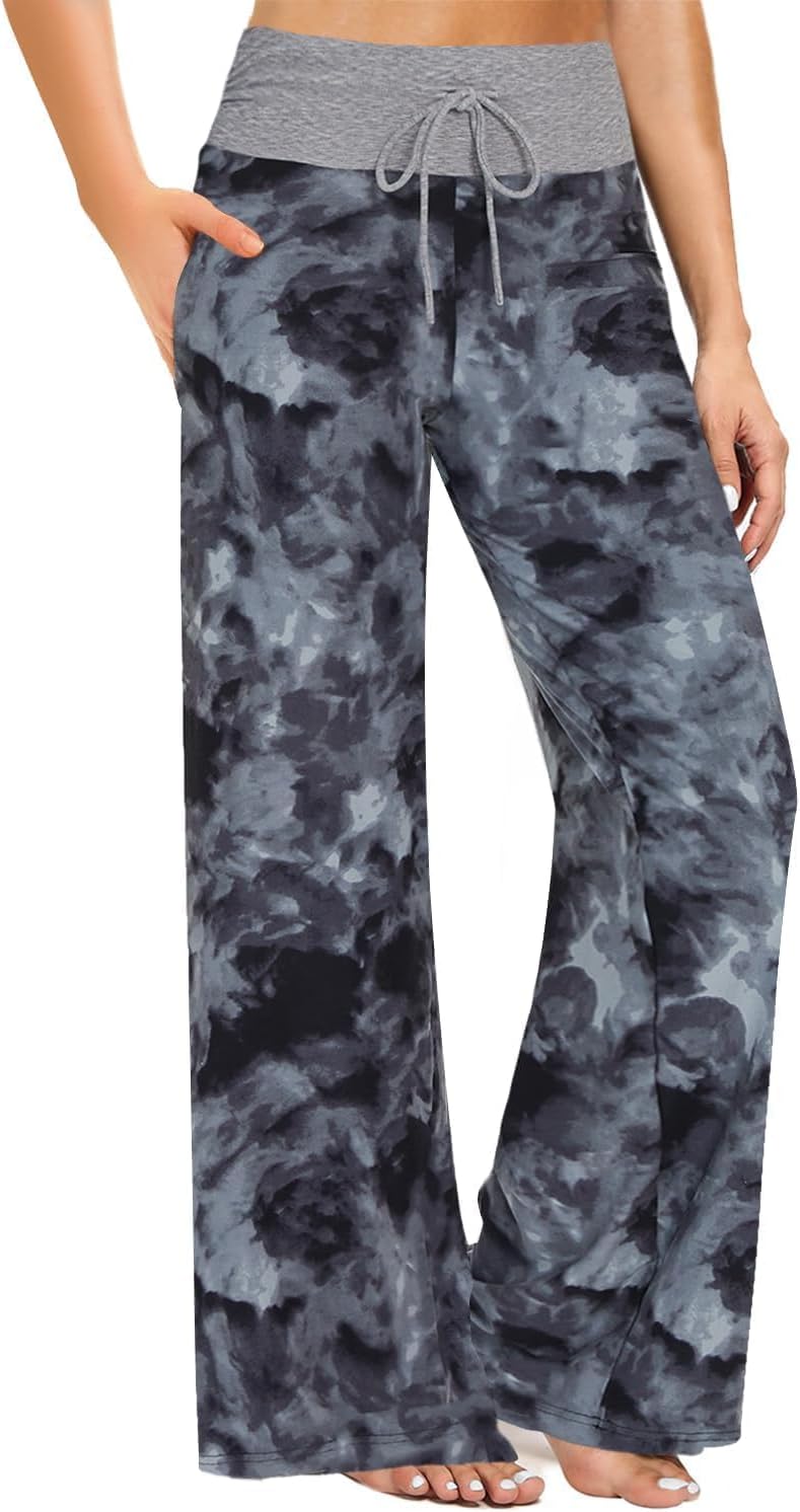 Gaucho  Wide Leg Pants - Palazzo Yoga Pants Lounge Comfy Casual Drawstring