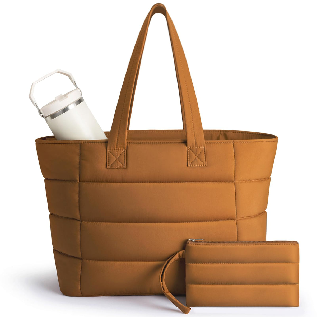 College Puffer Tote Healthcare Nursing School Bag for Women - Nurse Healthcare Student Laptop  HandBag with Bottle Pocket